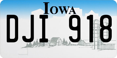 IA license plate DJI918