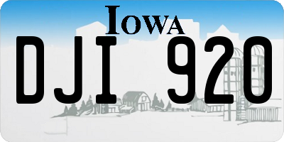 IA license plate DJI920