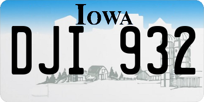 IA license plate DJI932