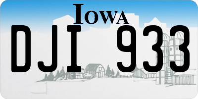 IA license plate DJI933
