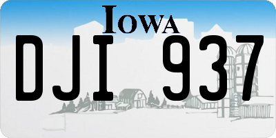 IA license plate DJI937