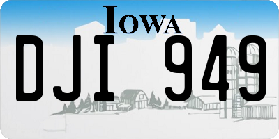 IA license plate DJI949