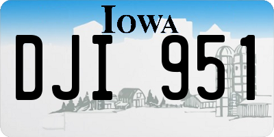 IA license plate DJI951