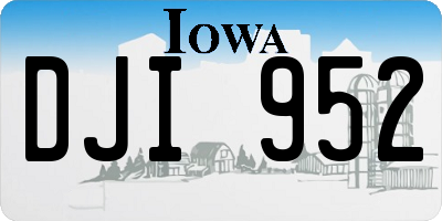 IA license plate DJI952