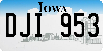 IA license plate DJI953