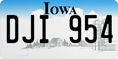 IA license plate DJI954