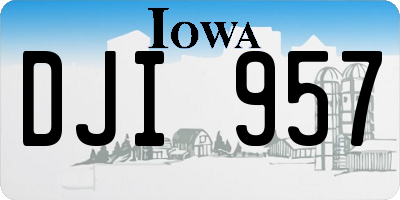 IA license plate DJI957