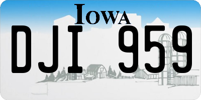 IA license plate DJI959