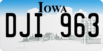 IA license plate DJI963