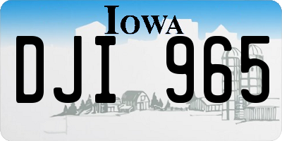 IA license plate DJI965