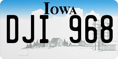 IA license plate DJI968