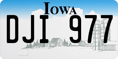 IA license plate DJI977