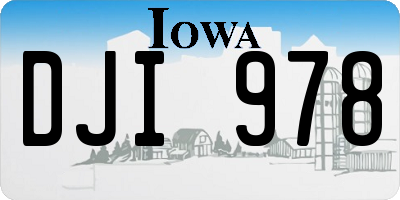 IA license plate DJI978