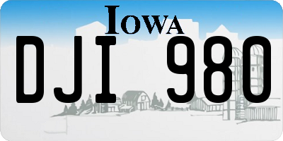IA license plate DJI980