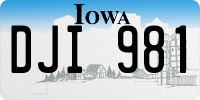 IA license plate DJI981