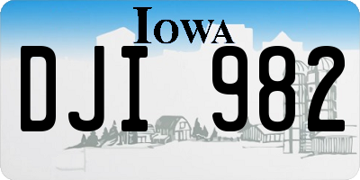 IA license plate DJI982