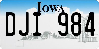 IA license plate DJI984