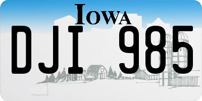 IA license plate DJI985