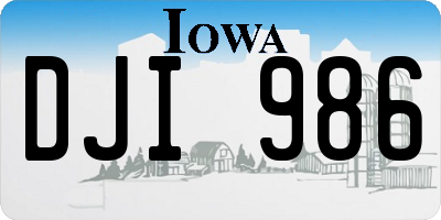 IA license plate DJI986