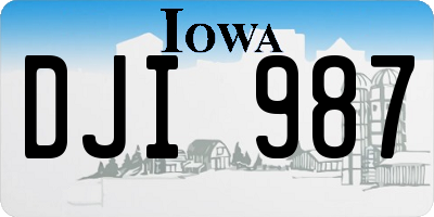 IA license plate DJI987