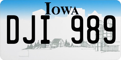 IA license plate DJI989