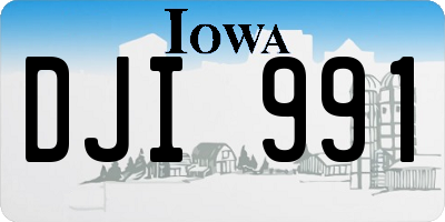IA license plate DJI991
