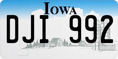 IA license plate DJI992