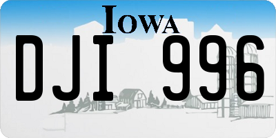 IA license plate DJI996