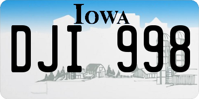 IA license plate DJI998