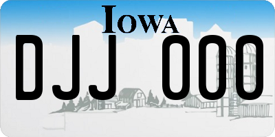 IA license plate DJJ000