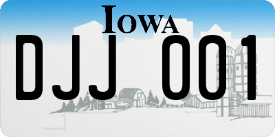 IA license plate DJJ001