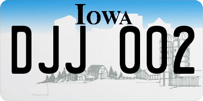 IA license plate DJJ002