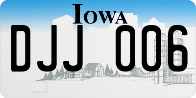 IA license plate DJJ006