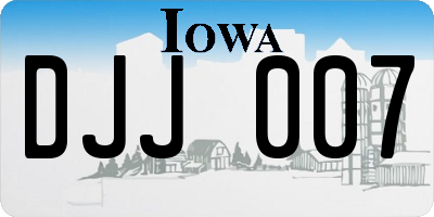 IA license plate DJJ007