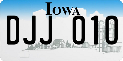 IA license plate DJJ010