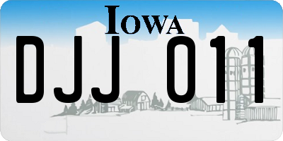 IA license plate DJJ011