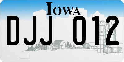IA license plate DJJ012
