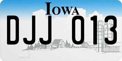 IA license plate DJJ013