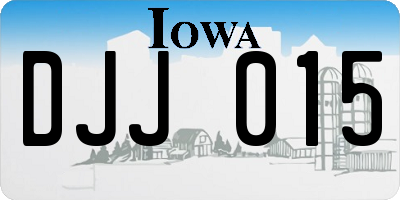 IA license plate DJJ015