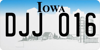 IA license plate DJJ016
