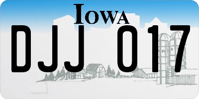 IA license plate DJJ017