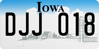 IA license plate DJJ018