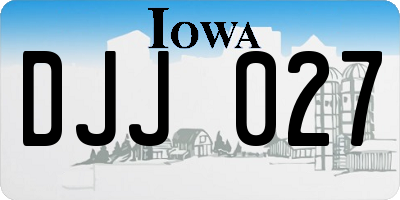IA license plate DJJ027