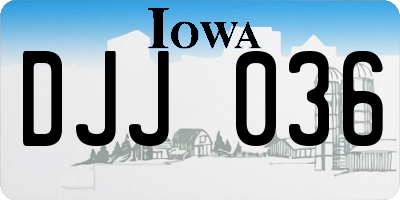 IA license plate DJJ036