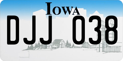 IA license plate DJJ038