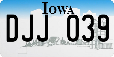 IA license plate DJJ039