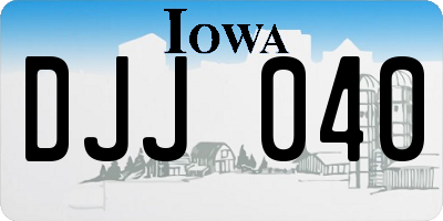 IA license plate DJJ040