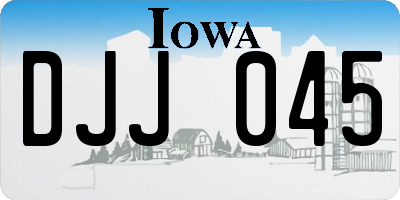 IA license plate DJJ045