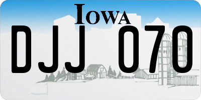 IA license plate DJJ070