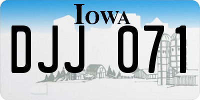IA license plate DJJ071